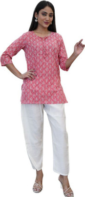 HouseofRivaa Casual Printed Women Pink Top