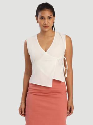 Bene Kleed Casual Solid Women White Top