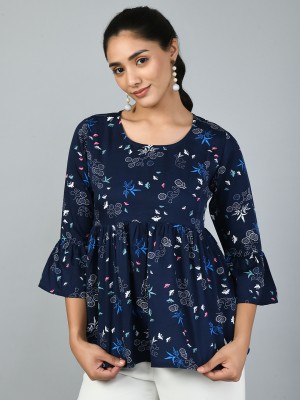 vidhani Casual Printed Women Dark Blue Top