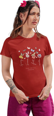 ElegantCrafts Casual Graphic Print Women Red Top