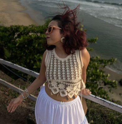 Laxmi Empire Casual Self Design Women White Top