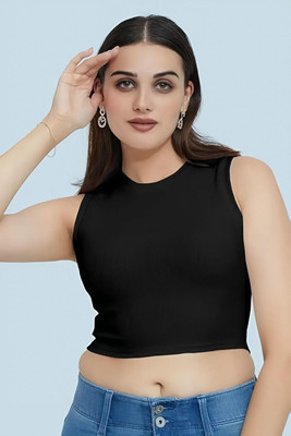 NAVTOLI Casual Self Design Women Black Top