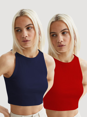 METRONAUT Casual Solid Women Dark Blue Top