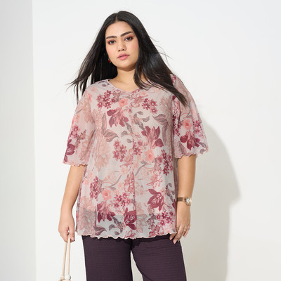 Honey Curvytude by Pantaloons Casual Printed Women Multicolor Top