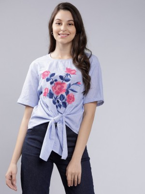 Tokyo Talkies Casual Half Sleeve Printed Women Multicolor Top