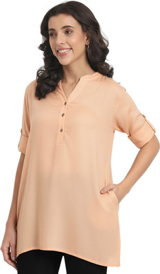 ANGOORI FASHION Casual Solid Women Orange Top