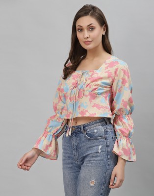 Selvia Casual Printed Women Pink, Multicolor Top