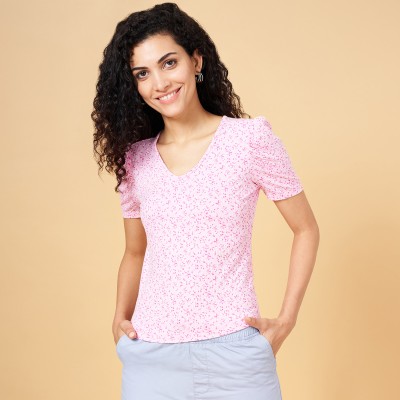 Honey By Pantaloons Casual Printed Women Pink, White Top