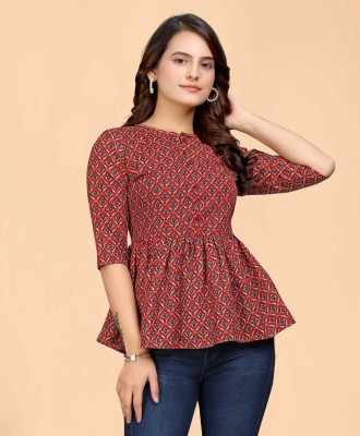 Dhruti Vaste Formal Printed Women Red Top