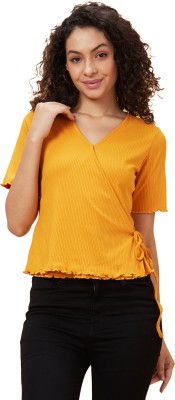 Globus Casual Solid Women Yellow Top