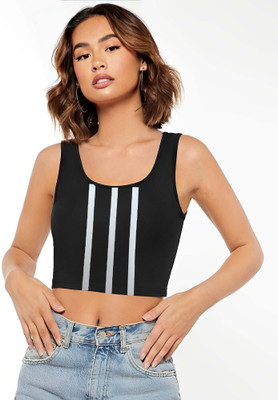 Sollobell Casual Printed Women Black Top