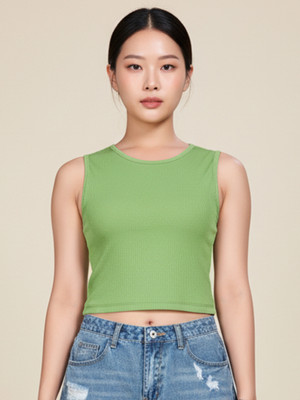 DADX Party Solid Women Light Green Top