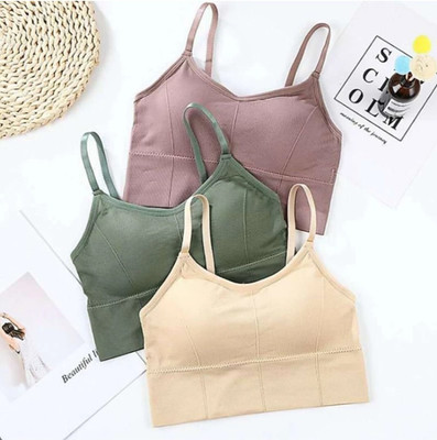 BRANKLY WOMEN SOPRTS LIGHTLY PADDED BRA Women Cami Bra Lightly Padded Bra(Green, Brown, Beige)