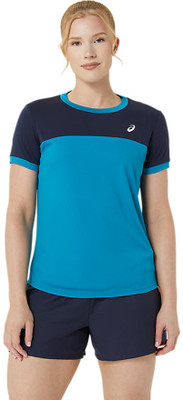 Asics Casual Solid Women Blue Top
