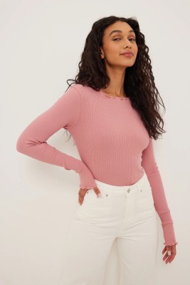 Nalax Designs Casual Solid Women Pink Top