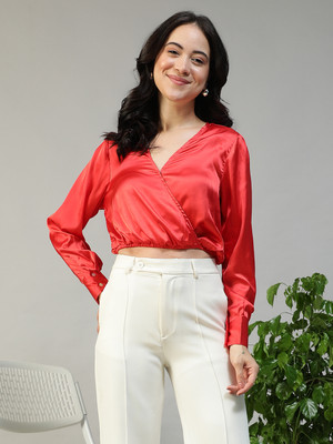 OXOLLOXO Casual Solid Women Red Top