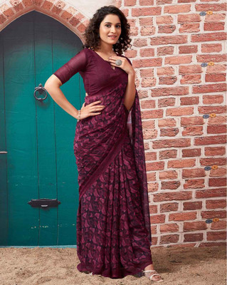 Verviza Printed Bollywood Georgette Saree(Maroon)