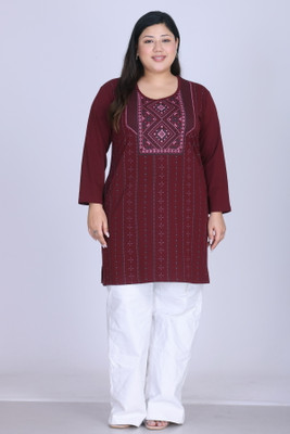 UNIKITES Women Printed A-line Kurta(Maroon)