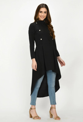 SAKSHI TRADER Casual Solid Women Black Top