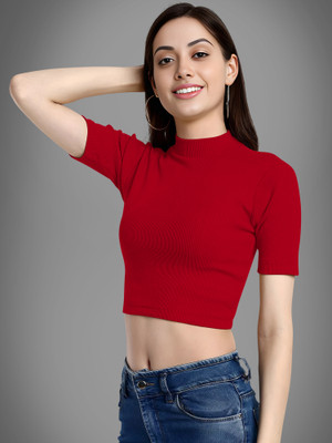 NAVYANKAA Casual Self Design Women Red Top