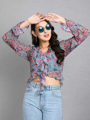 PRETTY LOVING THING Casual Printed Women Multicolor Top