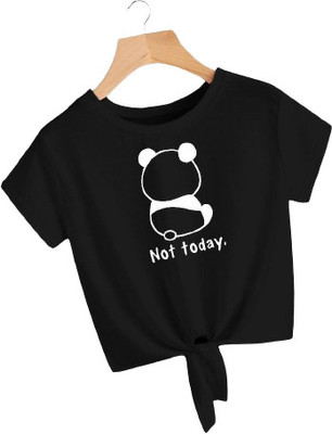 HouseOfCommon Casual Printed Women Black Top