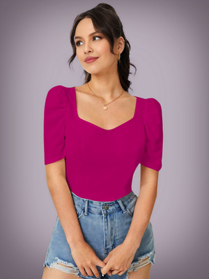 Kashonaa Casual Solid Women Pink Top