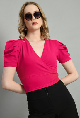 IUGA Party Solid Women Pink Top