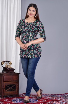 Laxmi Print Casual Printed Women Black Top