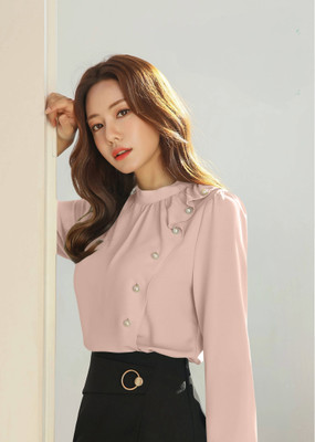 GG Style Casual Solid Women Beige Top