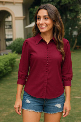 NEHA FASHIONNN Casual Solid Women Black Top