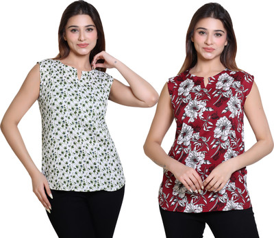Ogarti Casual Printed Women Green Top