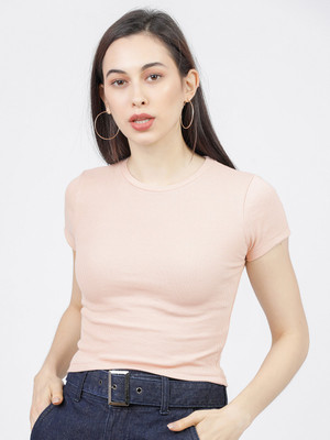 Tokyo Talkies Casual Striped Women Pink Top
