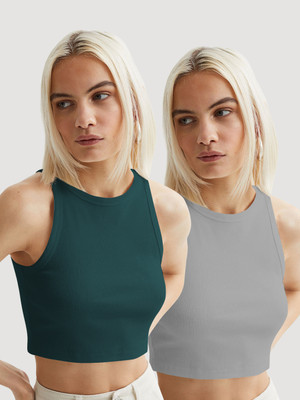 CILIMILI Casual Self Design Women Dark Green Top