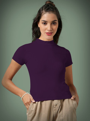 Maheshvi Casual Solid Women Purple Top