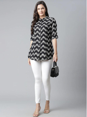 MS Ghumman Casual Printed Women Black, White Top