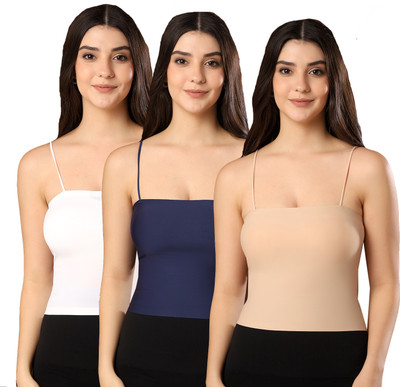 Paavki Casual Solid Women White, Dark Blue, Beige Top