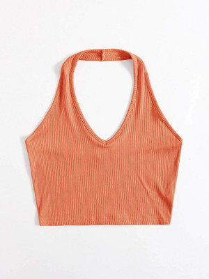 Redamancii Casual Solid Women Orange Top