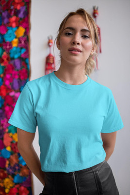COLOR CAPITAL Casual Solid Women Light Blue Top