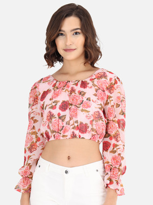 METRONAUT Casual Floral Print Women Pink Top