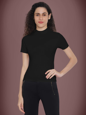 Kashonaa Casual Solid Women Black Top
