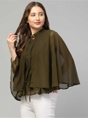 GSINTERPRISE Party Solid Women Green Top