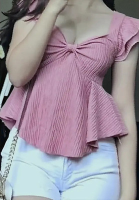 HouseOfCommon Casual Solid Women Pink Top