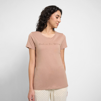Dreamz by Pantaloons Casual Printed Women Brown Top