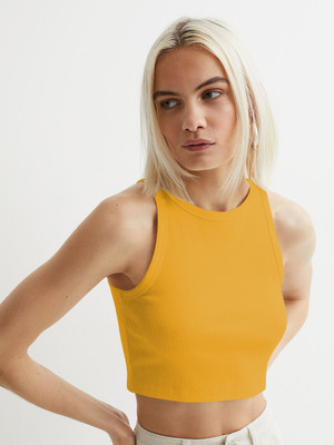 METRONAUT Casual Solid Women Yellow Top