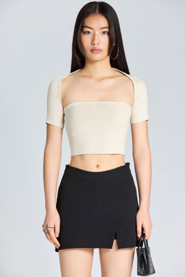 Zomoda Casual Solid Women Beige Top