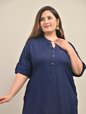 Swasti Casual Solid Women Blue Top