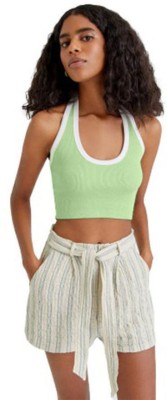 GLARE & BLAIR Casual Solid Women Light Green Top