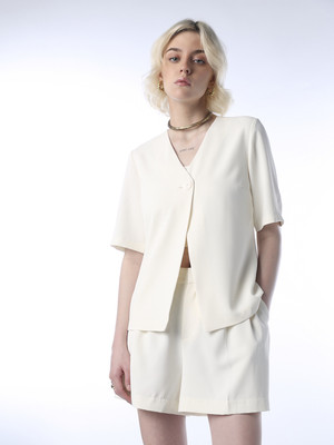 ONLY Casual Solid Women White Top