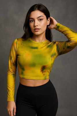 SQEW Casual Printed Women Green Top